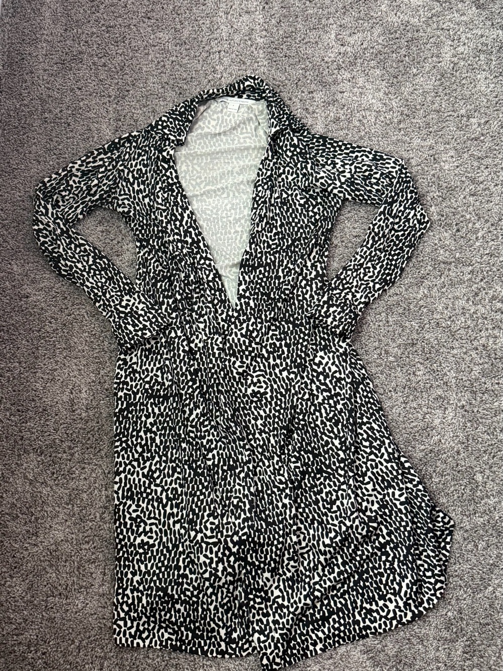 Diane Von Furstenberg Black & White Printed Maxi Dress